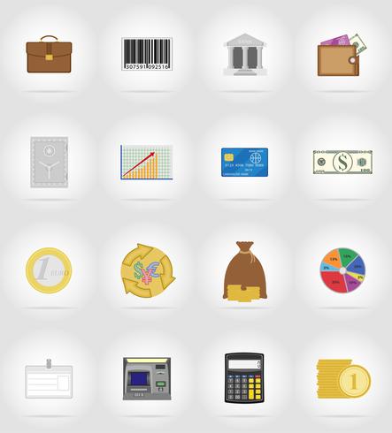 business and finance flat icons vector illustration