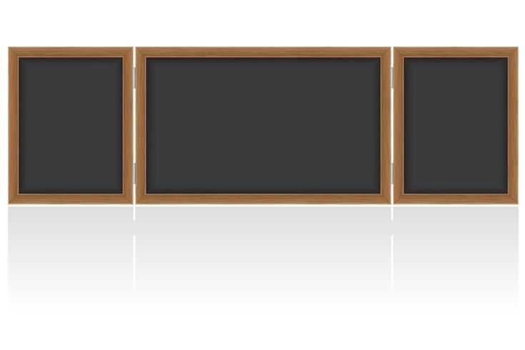 wooden school board for writing chalk vector illustration