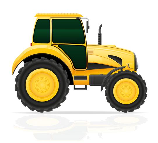 Ilustración de vector de tractor amarillo