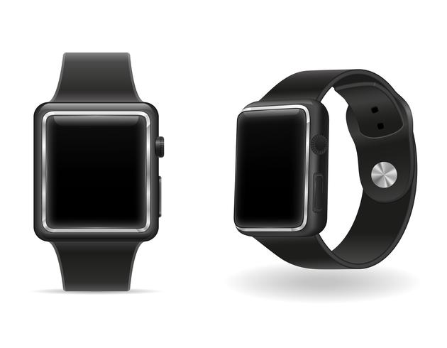 digital smart watch with touchscreen stock vector illustration