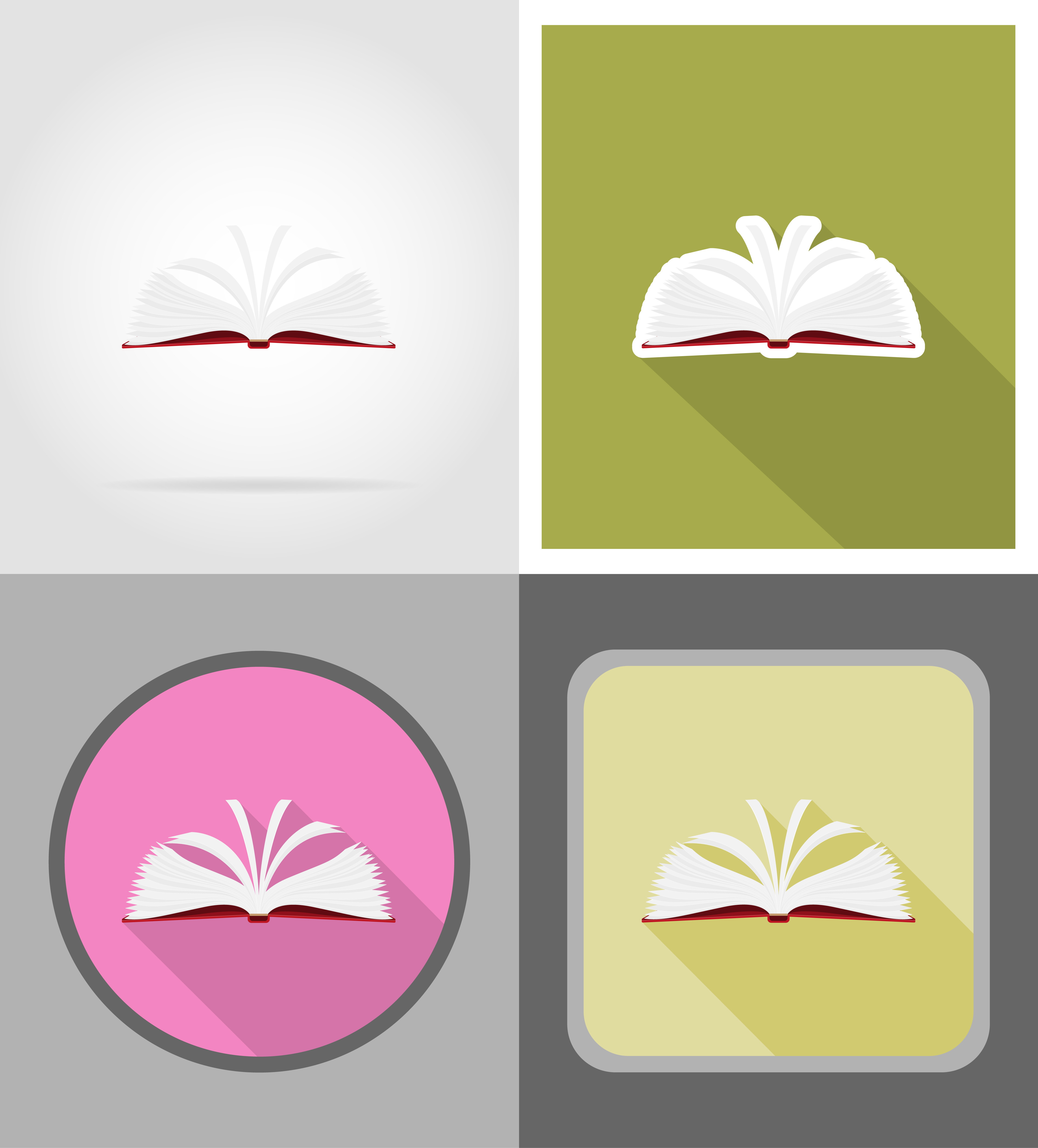 book flat icons vector illustration 510896 Vector Art at Vecteezy