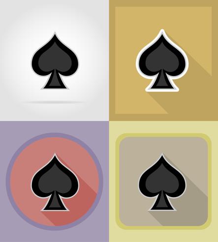 spade card suit casino flat icons vector illustration