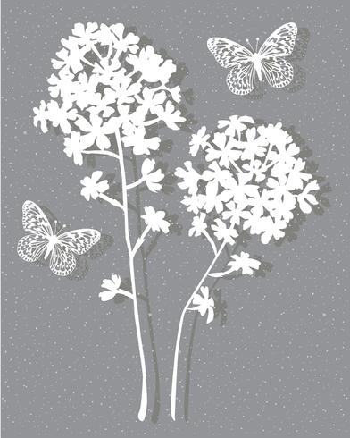 white grey botanical vector graphic placement