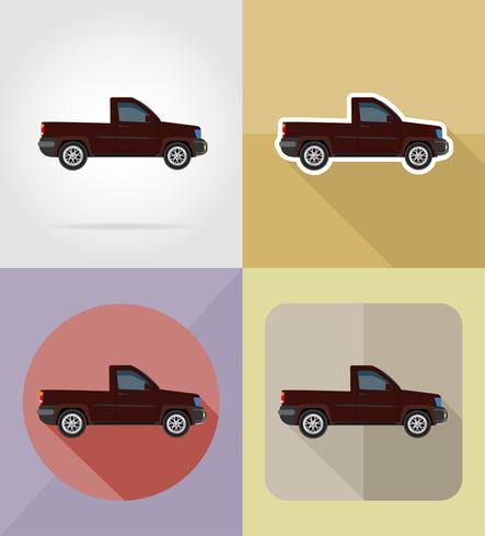 pick-up transport flat icons vector illustration