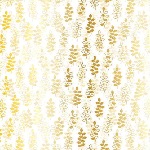 gold leaf pattern on white vector