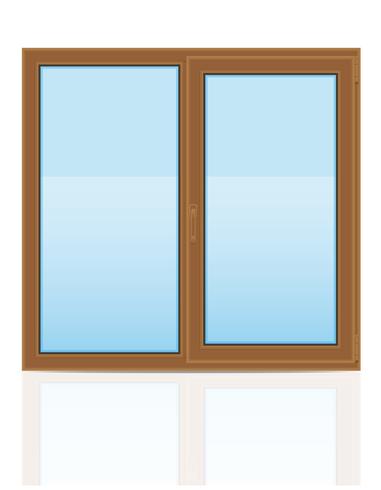 Ventana transparente de plástico marrón vista interior vector ilustración