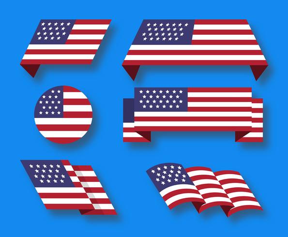 Conjunto de la bandera americana vector