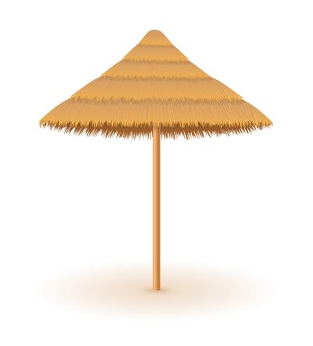 beach umbrella made of straw and reed for shade vector illustration