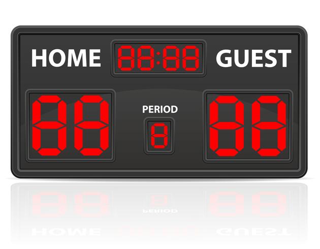 football soccer sports digital scoreboard vector illustration