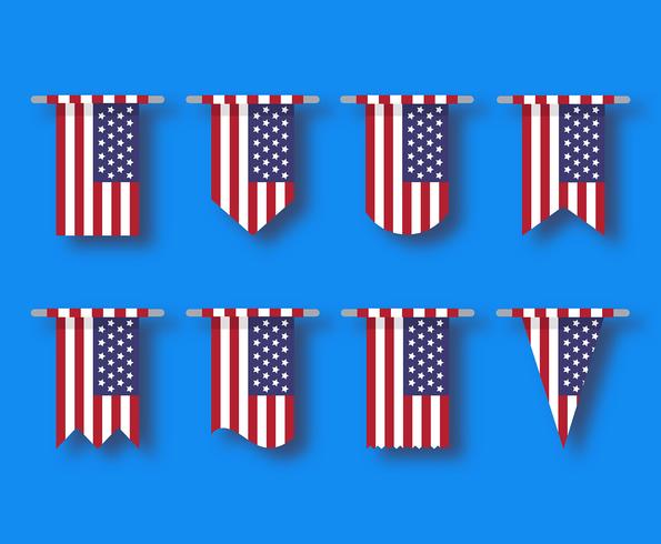 American Flag Set vector