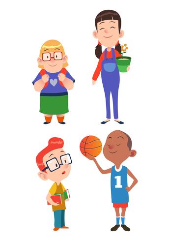 Children Character Set vector