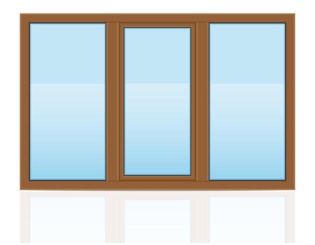 brown plastic transparent window view outdoors vector illustration