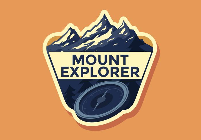 Mount Explorer Retro Badge Vector