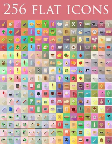 diverse set of flat icons vector illustration