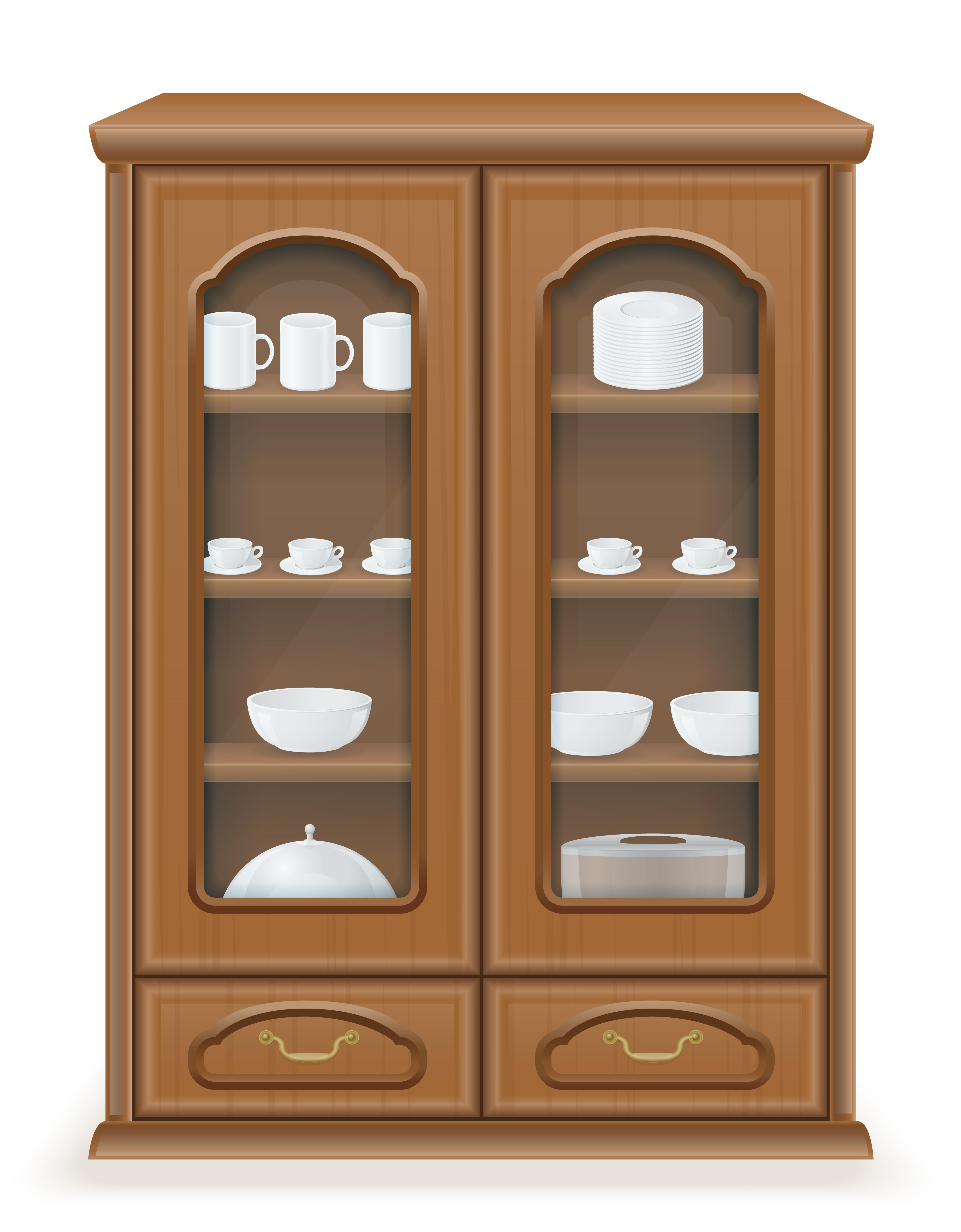 cupboard furniture made of wood vector illustration 511180 Vector Art