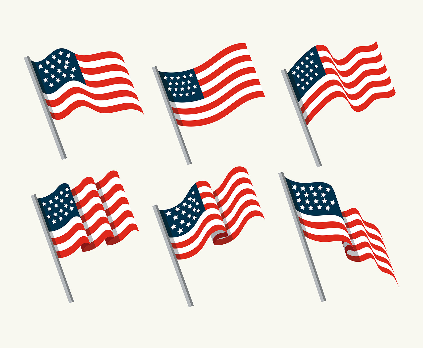 American Flag Set 511181 Vector Art At Vecteezy