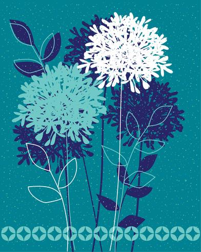 blue allium vector graphic placement