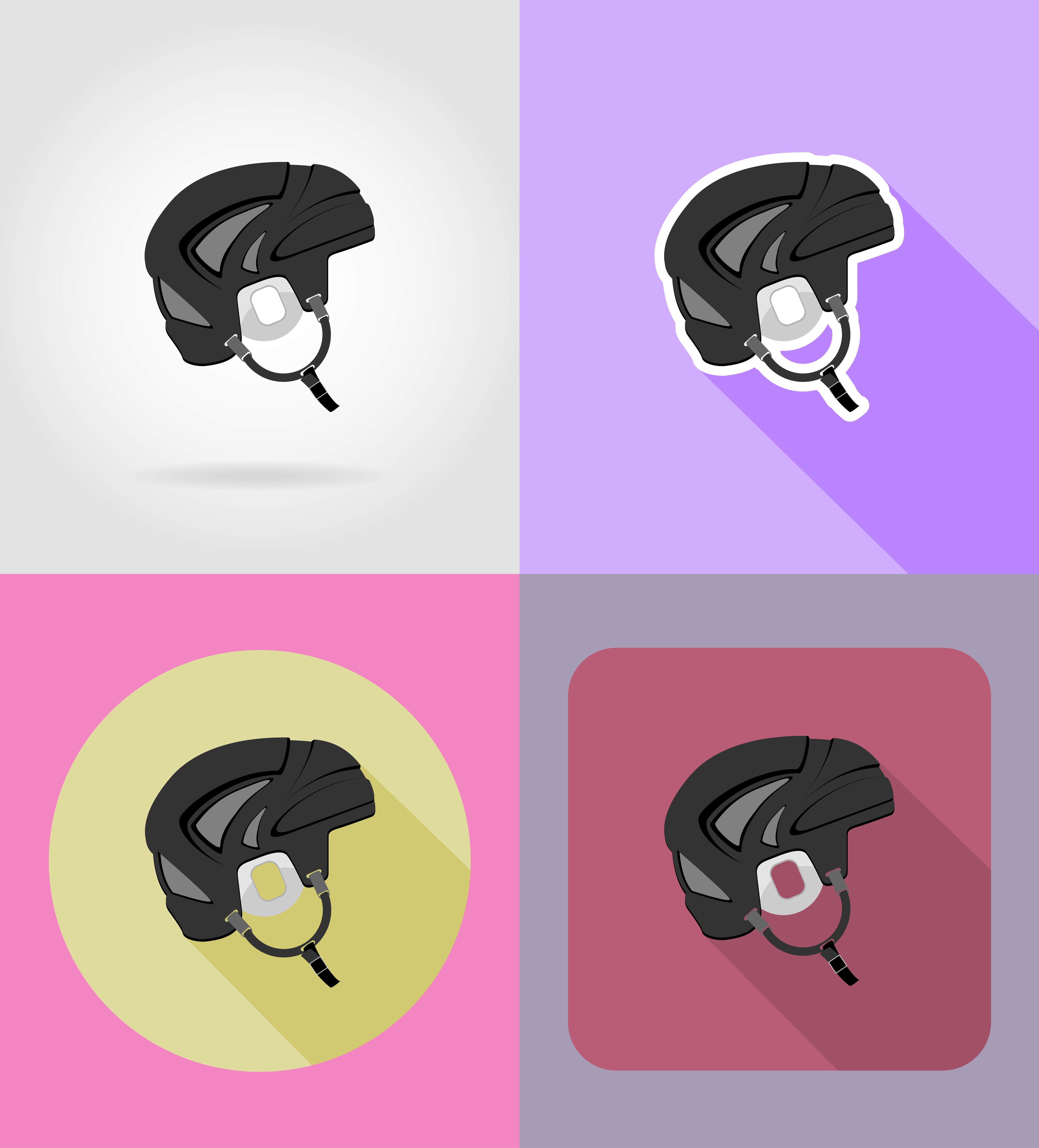 hockey helmet flat icons vector illustration 511195 Vector Art at Vecteezy