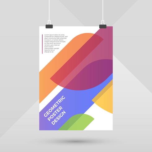 Flat Geometric Poster Design vector