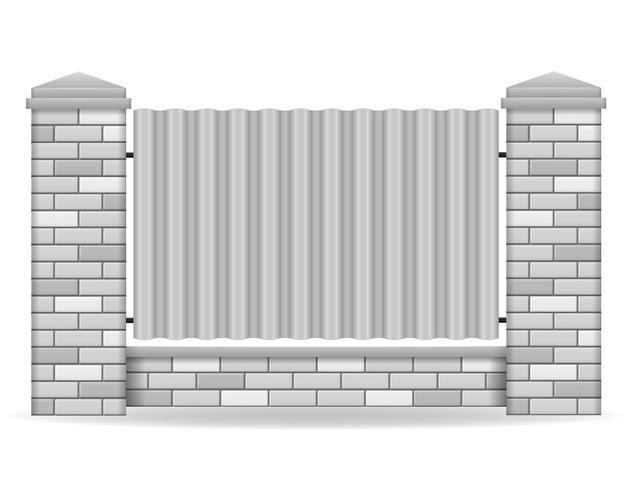 brick fence vector illustration