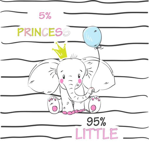 Cute baby elephant vector