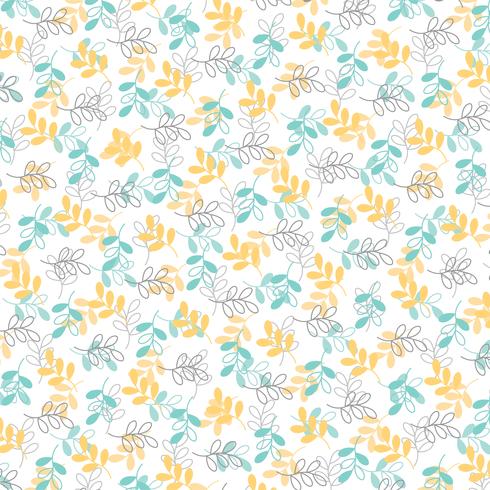 blue yellow grey leaf pattern vector