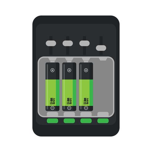 Carga de batería eléctrica y acumulador alcalino que funciona con batería para elementos energéticos. vector