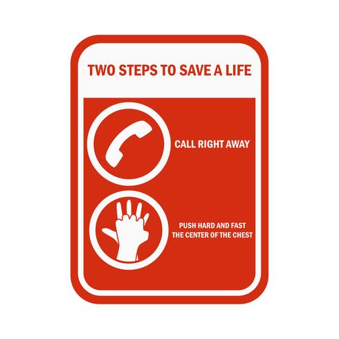 CPR Cardiopulmonary Resuscitation sign and symbol vector