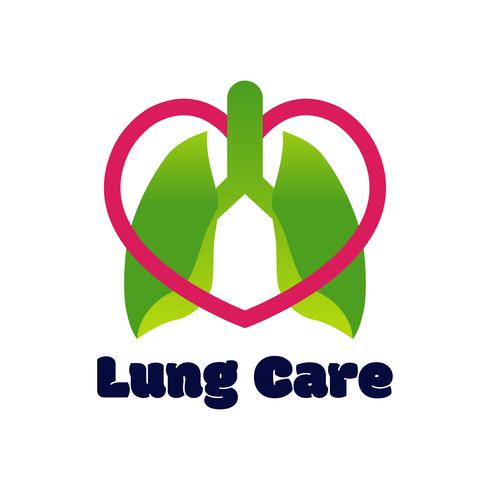 Logotipo de los pulmones aislado en el fondo blanco para la clínica pulmonar. vector