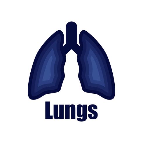 Logotipo de pulmones aislado sobre fondo blanco para clínica pulmonar vector