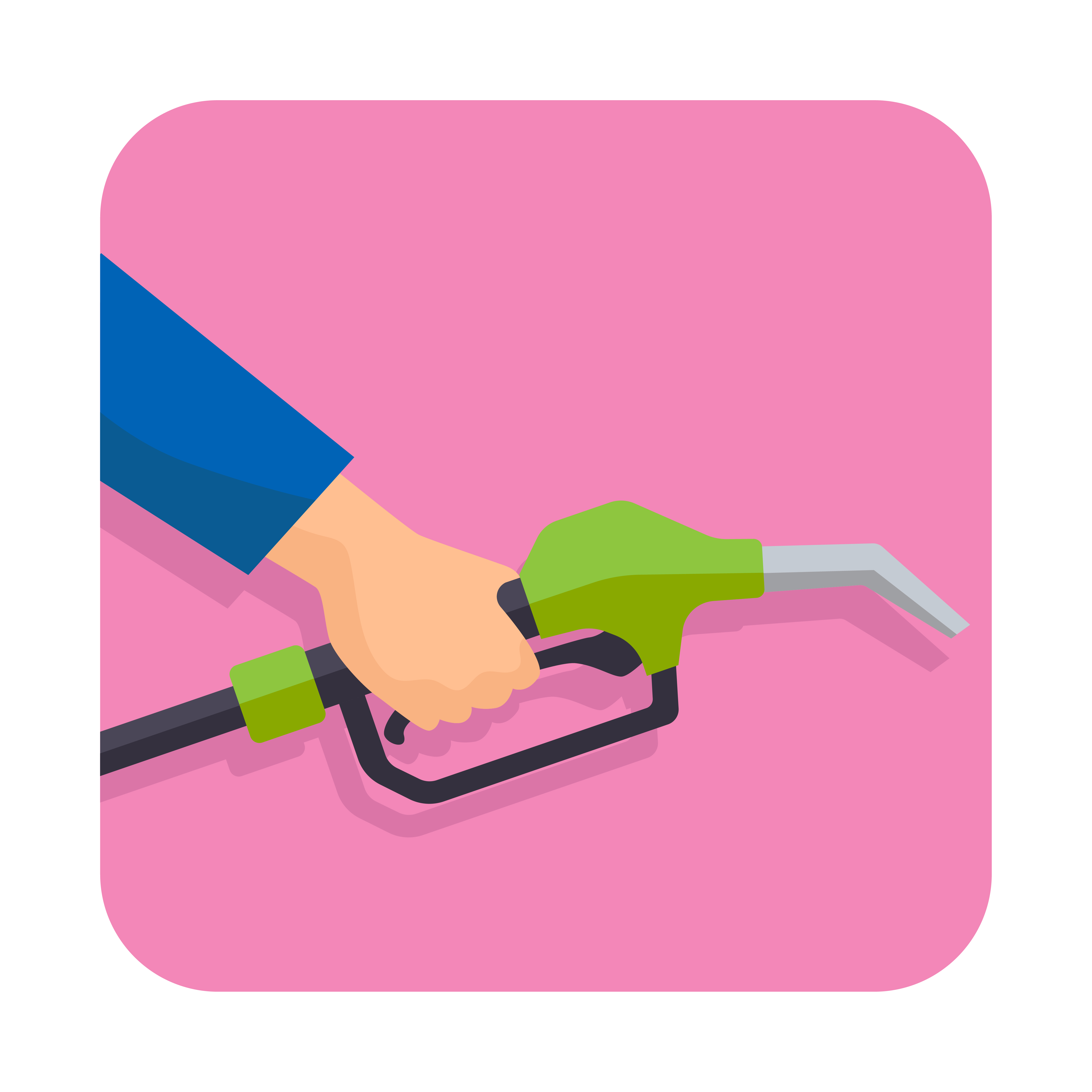 hand holding gasoline pistol pump fuel nozzle Free Vector