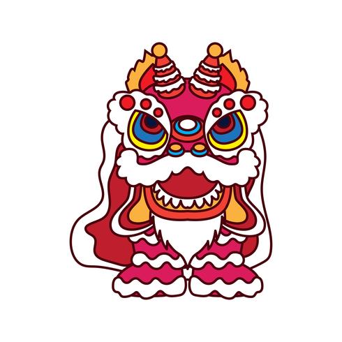 lion dance for chinese new year festival vector