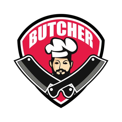 butcher logo isolated on white background vector