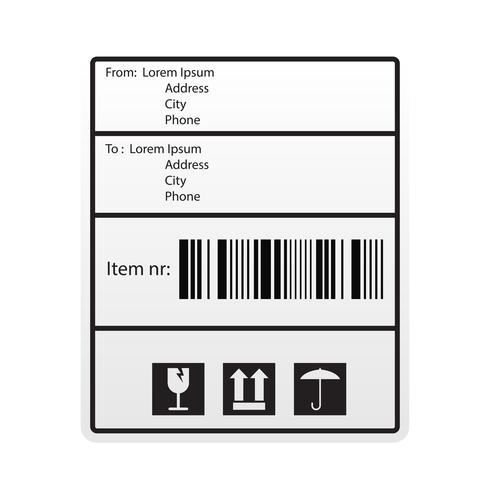 shipping barcode label sticker for shipping company vector