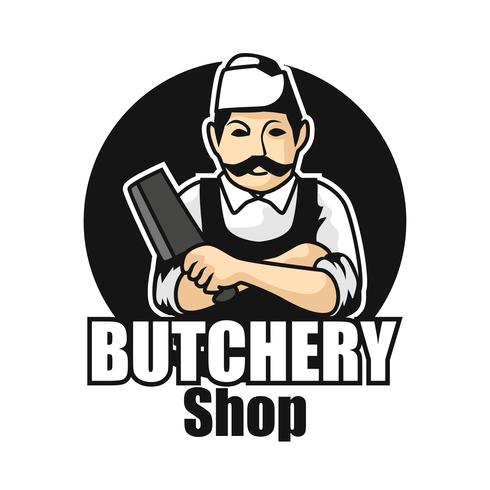 butcher logo isolated on white background vector