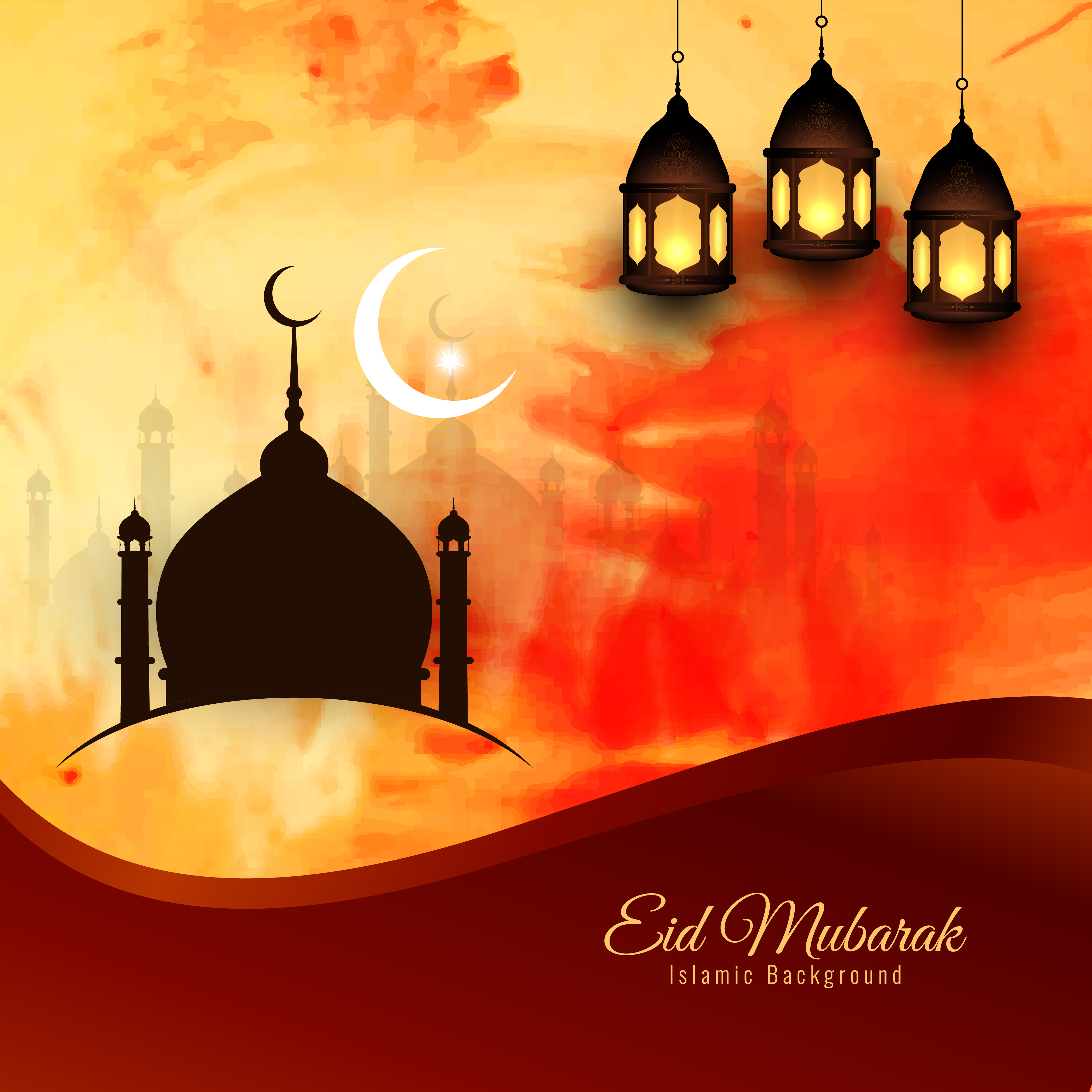 Abstract Eid  Mubarak  religious background design 