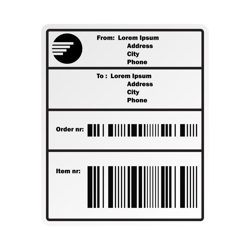 shipping barcode label sticker for shipping company 511372 Vector Art