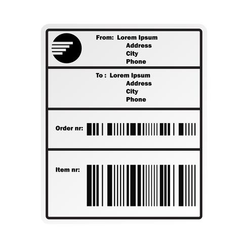 shipping barcode label sticker for shipping company vector
