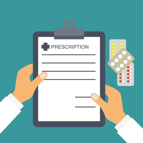 prescription from doctor for healthcare and medical concepts vector