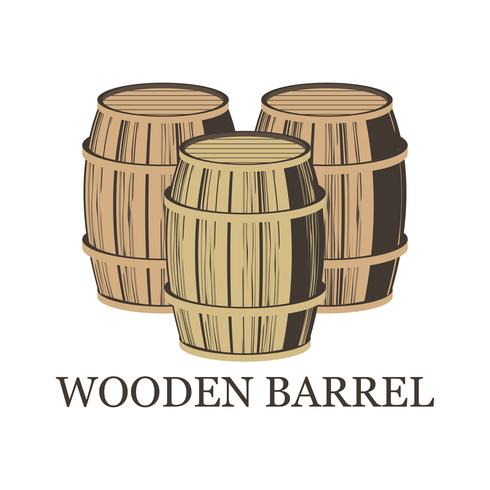 wooden barrel isolated on white background vector