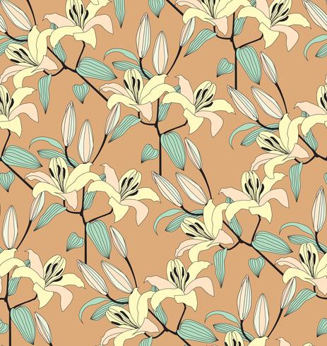 Floral seamless pattern. Flower background. Bloom garden texture vector