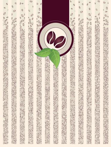 Coffee shop pack background. Border pattern with falling coffee beans vector