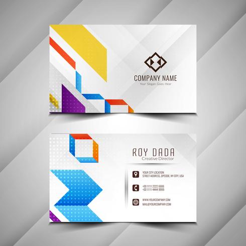 Abstract elegant Business card colorful design vector