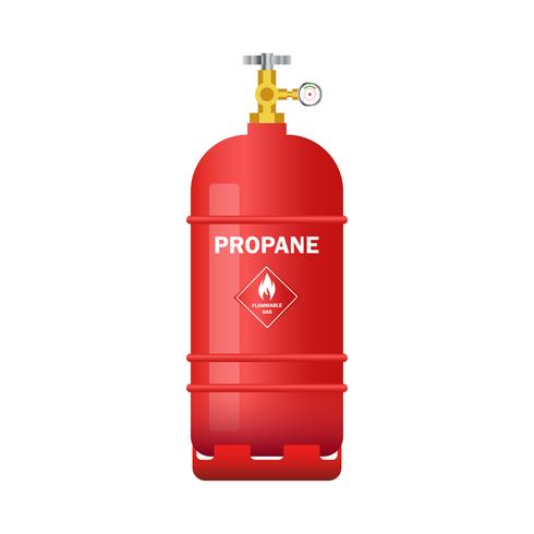 red gas cylinder containing oxygen isolated on white background vector