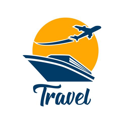 Logotipo de turismo de viajes aislado sobre fondo blanco vector