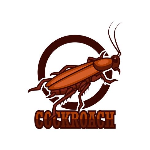 Logotipo de cucaracha aislado sobre fondo blanco vector