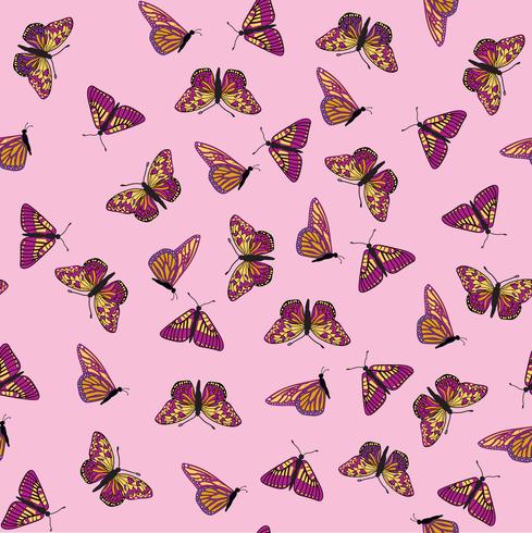 Mariposa de patrones sin fisuras. Fondo de vida silvestre de vacaciones de verano. vector