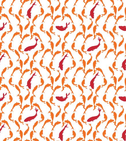 Fish seamless pattern. Underwater marine life background vector