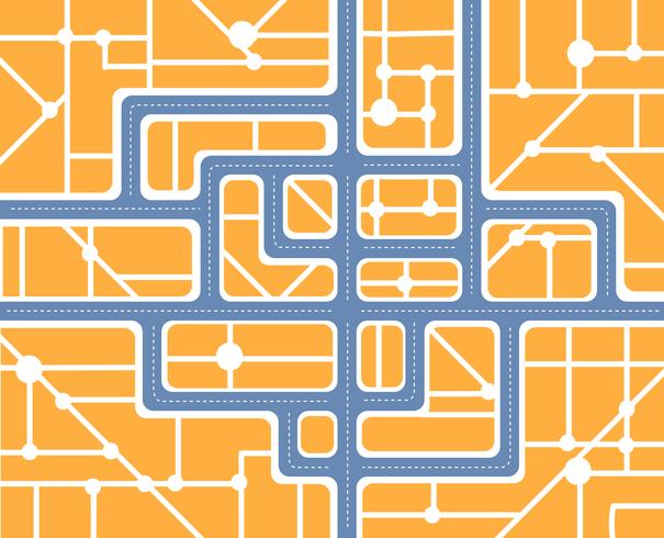 Plan of the city with streets and houses vector