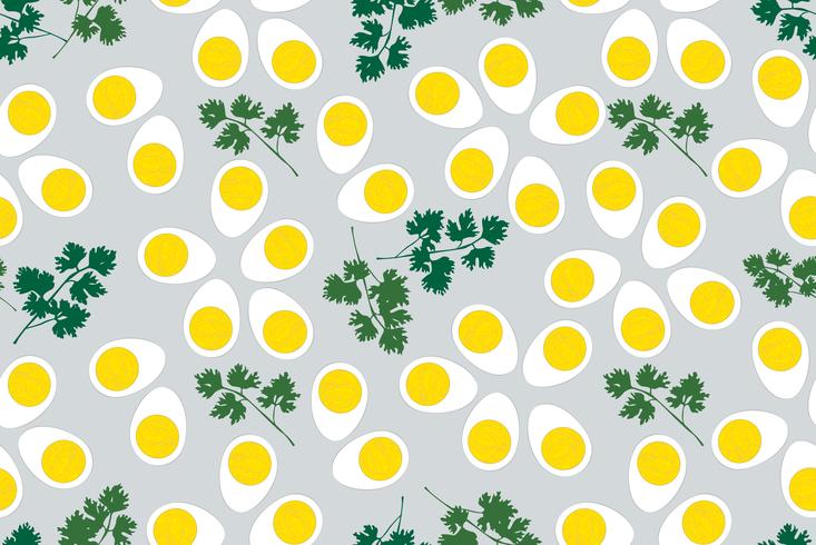 Egg seamless pattern. Food background. vector